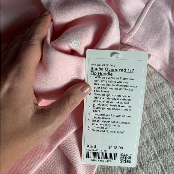 NWT Lululemon Scuba Oversized Half-Zip Hoodie Strawberry Milkshake Size XS/S - Picture 5 of 5